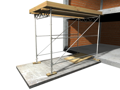 Pala de protecção do acesso ao edifício