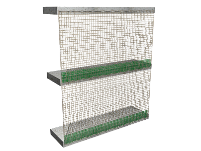 Rede vertical de protecção, no bordo perimetral da laje Rede vertical de protecção, no bordo perimetral da laje