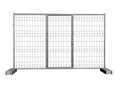 Cerca móvel com porta incorporada