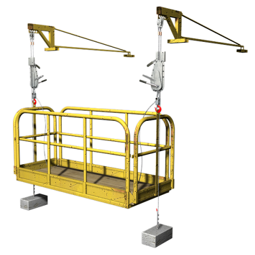 Plataforma suspensa de accionamento manual